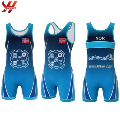 China best quality 100%polyester selling custom wrestling singlets oem design sublimated for sale