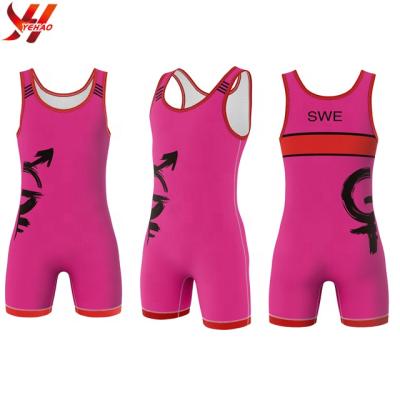 China good quality custom wrestling 100%polyester singlet in wholesale for sale