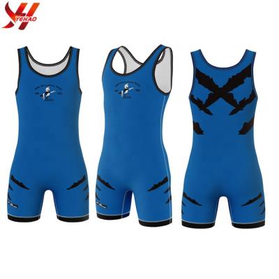 China 100%polyester customized wrestling singlet sublimation printing for sale