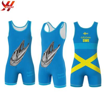 China low price 100%polyester custom clean design sublimation wrestling singlet for sale