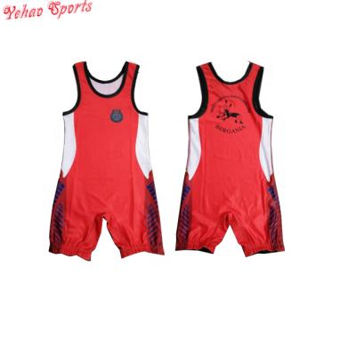 China Function Cool Dry Polyester Wrestling Tops Customize Red Wrestling Uniform Wrestling Singlet for sale