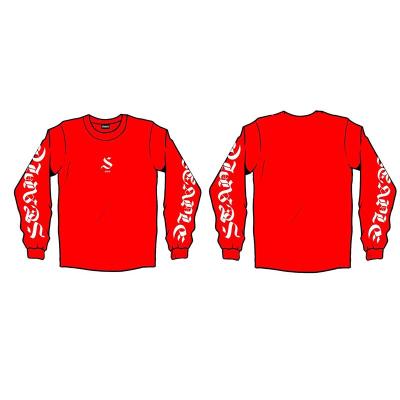 China Breathable Red Breath Printing Long Sleeve T-Shirt for sale