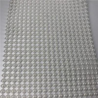 China Simple Fashion Plastic 20 Rows Of Semicircular Beads Mesh Sew On Net Trimming for sale