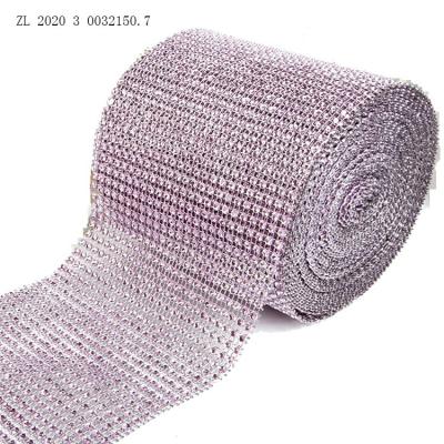 China High Quality Hotfix Rhinestone Fabric 24 Row Cup Chain Decorative Rhineless Mesh For Patch DIY Patch Clothing for sale