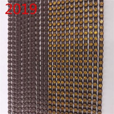 China European and American Best Selling Crystal Single Line Flatback Plastic Bottom Mixed Ss6 Ss8 AB Color Rhinestones For Clothing Decoration for sale