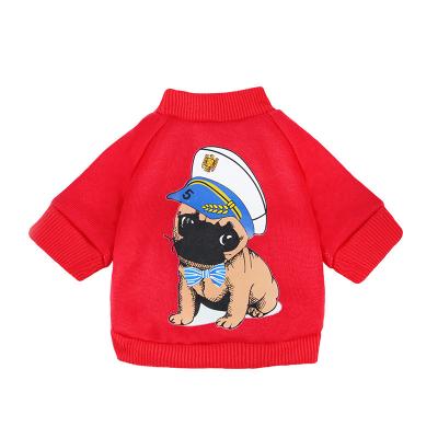 China Puppy Apparel Pet Multi Pattern Casual Sweater Polyester Cotton Stocked Printed Garment for sale