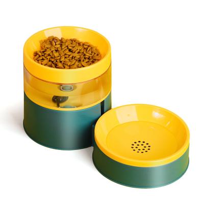 China Viable Auto Neck Dog Bowl Feeder Protective 2 In1 Dispenser Set Cat Auto Water Refill Pet Food Mat Eating Bowl Storage NO-puddle for sale