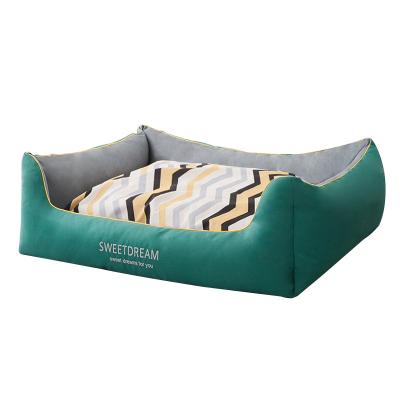 China Wholesale Custom Breathable Dog Sofa Bed Dual Use Removable Cover Double Sided Pet Beds and Accessories Dog Nest Rectangle Pet Cat Beds Large for sale