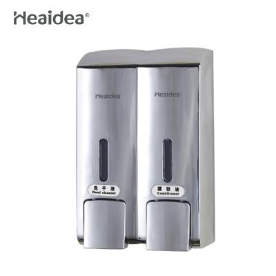 China Heaidea Double Soap Dispenser Double Hand Soap Dispenser Wall Mounted Shampoo Dispenser Refillable Liquid Soap Dispenser for sale