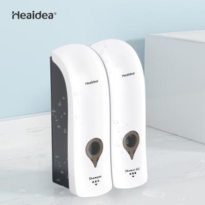 China Wall Mounted Double Soap Dispenser Heaidea Double Soap Dispenser Hotel Manual Hand Soap Dispenser for sale