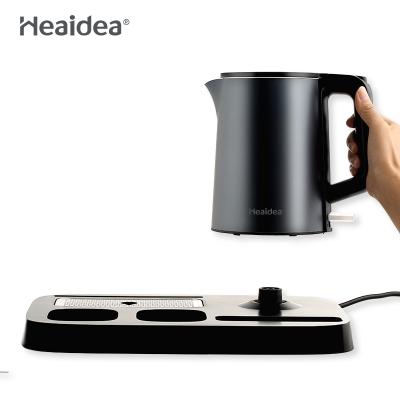 China 360 Rotation Hotel Appliances Heaidea New Design 304 Degree Stainless Steel Electric Kettle With Tea Tray Set for sale