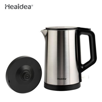 China Heaidea 360 Degree Base Wall Stainless Steel Double Wall Electric Kettle Cordless Overheat Automatic Shutoff for sale