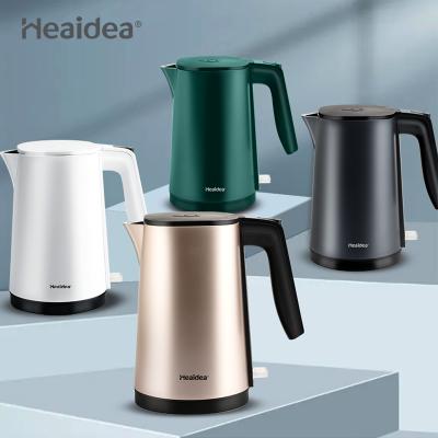 China 360 Rotation New Arrival 2021 Heaidea 1.2L Degree Base Heating Element Stainless Steel White Electric Kettle for sale