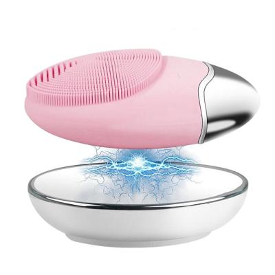 China NEW Silicone Electric Face Brush Remover Cordless Charging Face Wash Massager Brush DEEP CLEANING Cleansing Dry Detergent for sale