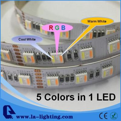 China Decorative lighting 5 in 1! 2017 new 60LEDs/m led strip light! RGBWW Led Strip Light RGBCCT Flexible Led Strip Light RGB+WW+CW for sale