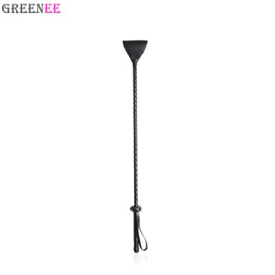 China Luxury Leather Crop Whip Black Leather Spanker Products Whip Easy To Use Spanking Pu Riding Crop Easy To Use for sale