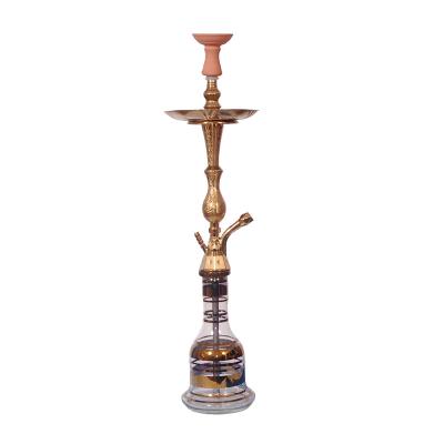 China Durable Wholesale Lounge Fancy Glass Narguile Shesha Gold Zinc Alloy Hokah Shisha Egyptian Hookah for sale