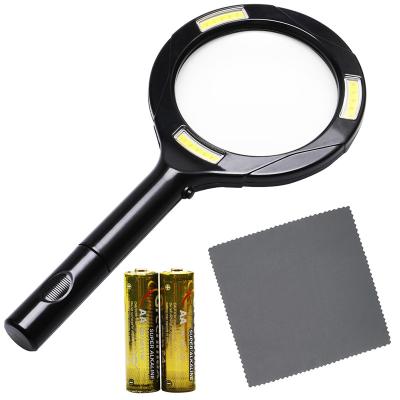 China 2020 Amazon Hot Sale New Product Hand Painted COB Magnifier Lamp With 2*AA Battery for sale