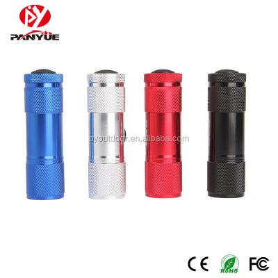 China 2018 Industrial Aluminum White Light Mini 9 Led 395nm Flashlight for sale