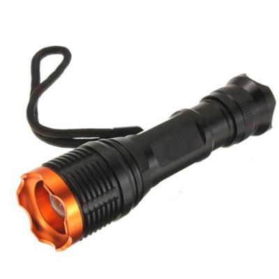 China Industrial high quality ultra bright 2021 18650 battery flashlight contact light push T6 aluminum light for sale