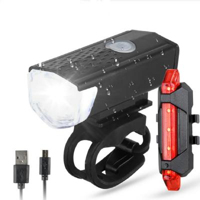 China Outdoor Sports Bike Rechargeable Bicycle Light USB LED Set MTB Road Front Back Headlight Lamp Flashlight Cycling Cycling Light Cycling Accessories for sale