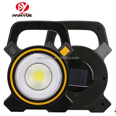 China 2020 New 15W Shine Amazon COB Solar Portable Work Light Rechargeable Solar Camping Hiking Tents Light 2 Modes Emergency Spotlight Lamp for sale