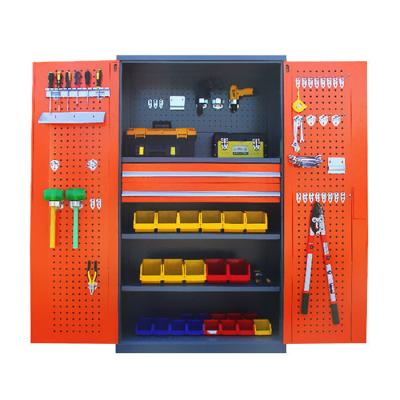 China Heavy Duty Double Door Tool Box Set DIY Tools Boxcar Repair Tool Trolley Garage Workstation Cabinet for sale