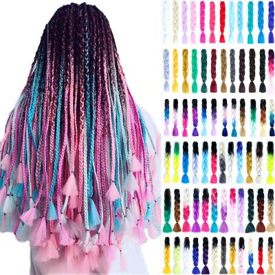 China Wholesale100g Braiding Hair Braiding Hair Crochet Braids Hair 24 Inch Synthetic Braiding Hair Extensions for sale