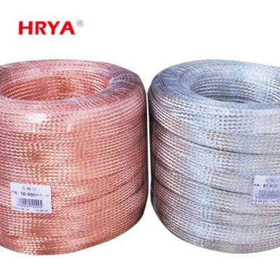 China Electrical Wire Overhead Braided Copper Flat Tinned Braid Copper Grounding Flexible Copper Braid for sale