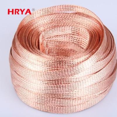 China High Quality Flat Overhead With Terminal Flexible Pigtails Flat Braided Tape Ground Wires Copper Braid for sale