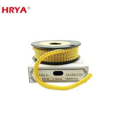 China Insulate PVC China Wholesale Number PVC Sleeve Cable Marker Yellow Tube for sale