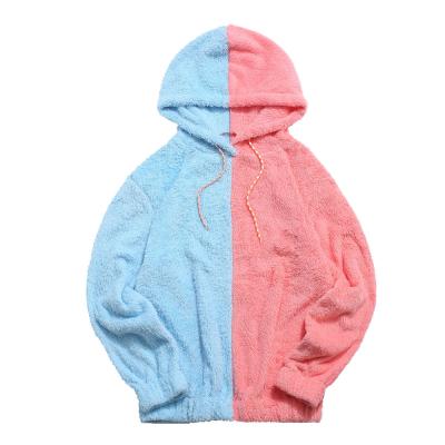 China Patchwork Sweatshirts Tone Hoodie Sweatshirt Casual Hoodies Hip Hop Streetwear Faux Fur Two Tone Men Sweatshirts Anti-wrinkle for sale