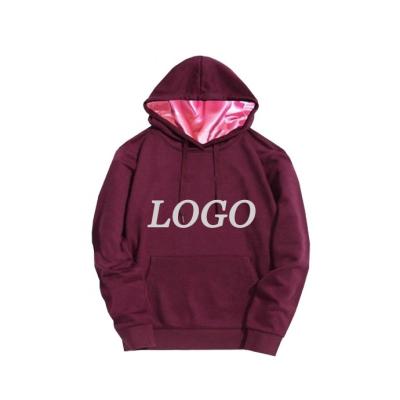 China Wholesale Blank Custom Made Silk Satin Striped Hoodies Logo Print Unisex Pullover Anti-wrinkle Sweatshirts for sale