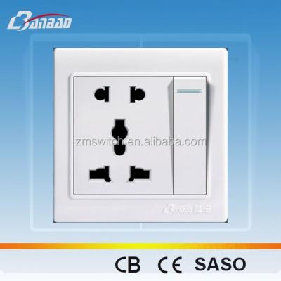 China Universal Household Wall Lamp Switch Socket Residential/Multi-Purpose PC 1gang 2+3 Hole for sale