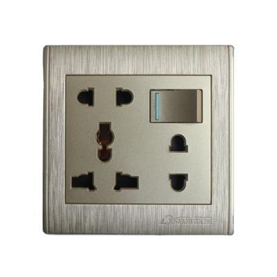 China 0.6mm Phosphor Copper PC Type Golden Color Power Socket For Home Decoration for sale