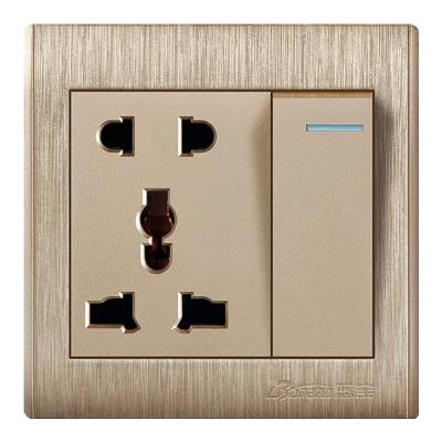 China Color BRASS Universal Panel Wall Outlet 1 Gang 2 Way Switch For Home for sale