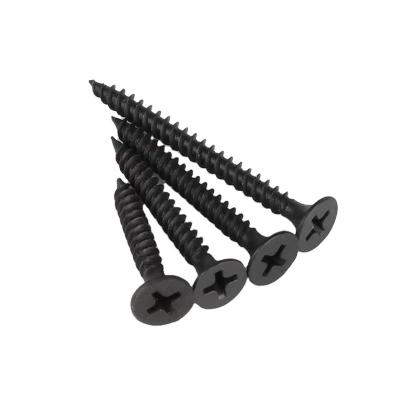 China Round Black Self-Tapping Phosphated Drywall Screws Black Threaded Plasterboard Screws Nails and Screws Drywall for sale