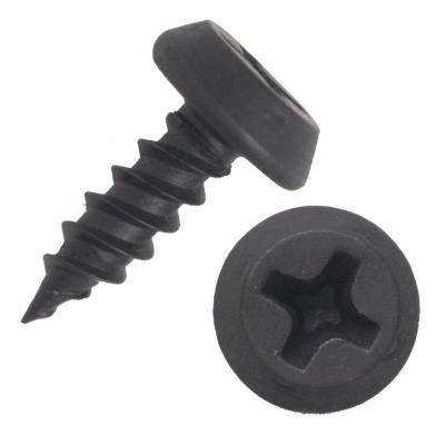 China Round Black Self Tapping Screw #7x7/16sharp Head Fine Point Oxide Phosphate Cross Pan Framing Screw for sale