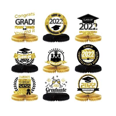 China Festival Decoration Pick Graduation Theme Office Ornaments Honeycomb Ball Party Pattern Supplies Kids Happy Graduation Party Cake Decorations Play for sale