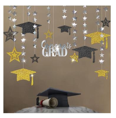 China Party Decoration 13 Pcs Graduation Garland Congratulations Graduate Star Garland For Graduation Party Decoration for sale