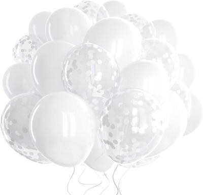 China Festival Decoration Pick White Balloons White Confetti Wedding Balloons For Wedding Party Decorations for sale