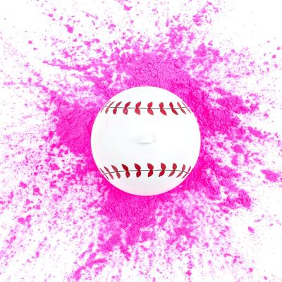 China Festival Decoration Pick Gender Reveal Baseball Baby Shower Gender Reveal Party Supplies Powder Pink Exploding Baseball for sale