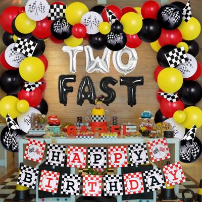 China Garland Kit Racing Car Pick Two Birthday Party Festival Decorations Fast Car Balloon Racing Decorations 2nd Birthday Party Supplies for sale