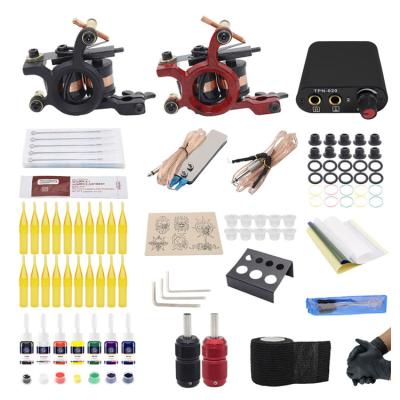 China Kissure Permanent Tattoo Coil Machine Set Tattoo Power Ink Body Art Permanent Tattoo Sets Makeup Tool Kit for sale