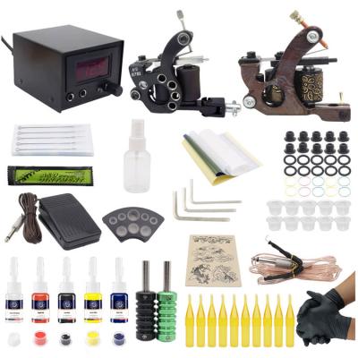 China Permanent Kissure Full Set Of Tattoo Machine LCD Display Tattoo Machines Liner&Shader Set For Body Artist for sale