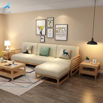 China Nordic style living room furniture factory direct sale solid wood solid wood color sofa comfortable wood for sale