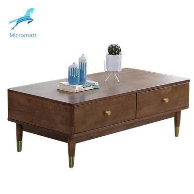 China 2020 Solid Wood Living Room Furniture 1.2m Classic Style Brown Color Customizable Hot Selling Solid Wood Coffee Table With 4 Drawers for sale