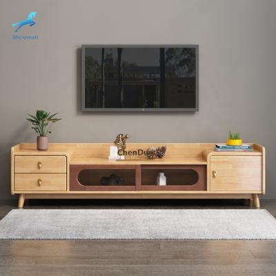 China Japanese Style Living Room Furniture Wholesale Solid Wood Solid Wood Color TV Easy Assembling Stand for sale