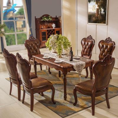 China Customizable Dining Room Furniture Factory Direct American Style Brown Color Rectangle Brown Solid Wood Customizable Dinner Table for sale