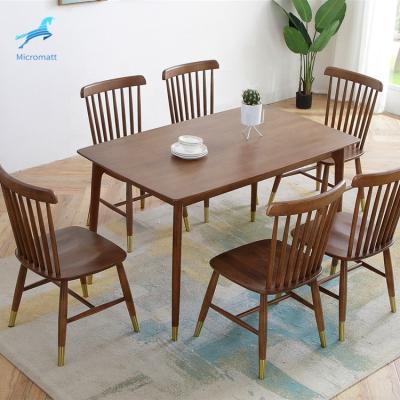 China Wholesale Kitchen Style Furniture Brown Color 120cm Solid Wood Simple Solid Wood Dining Table for sale